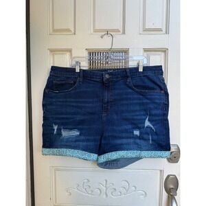 Universal Thread Denim Shorts Distressed‎ Cuffed Hem Blue Jean Size 20W